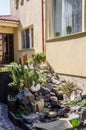 Fountain as garden decor from stones Royalty Free Stock Photo