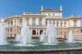 Fountain on a background of the beautiful Opera House Odessa, Ukraine Royalty Free Stock Photo