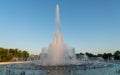 Fountain in Baku National Seaside Park in front of the parliament building in the evening, Azerbaijan Royalty Free Stock Photo