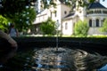 A fountain at Basilica St. Kastor in Koblenz Royalty Free Stock Photo