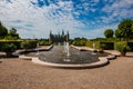 A fountain in the beautiful parkland around the great castle Frederiksborg Castle in Denmark