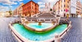 Fountain of the Boat in front of the Spanish Steps, Rome, Italy Royalty Free Stock Photo