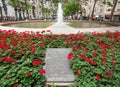 Fountain at Bowling Green park, Manhattan. Royalty Free Stock Photo