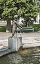 Fountain with boy statue in Maribor, Slovenia Royalty Free Stock Photo