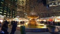 Fountain at Bryant Park Manhattan by night - NEW YORK, USA - DE Royalty Free Stock Photo