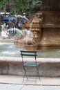 Chair by Fountain at Bryant Park, New York City Royalty Free Stock Photo