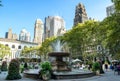 The fountain in Bryant Park, New York, Manhattan Royalty Free Stock Photo