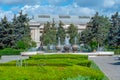 Fountain in the center of Ploiesti in Romania Royalty Free Stock Photo