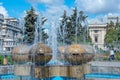 Fountain in the center of Ploiesti in Romania Royalty Free Stock Photo