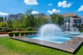 Fountain in the center of Ploiesti in Romania Royalty Free Stock Photo