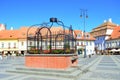 Fountain - central square in Sibiu Royalty Free Stock Photo