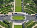 Champ de Mars Fountain of Paris, France Elevated Miniature Style View Royalty Free Stock Photo