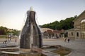 Fountain of champagne bottles in Novorossiysk Russia