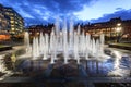 Fountain in city centre Sheffield