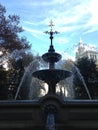 Fountain in City Hall Park in the Fall in Manhattan.