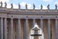 Fountain and colonnade on piazza San Pietro Royalty Free Stock Photo