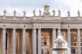 Fountain and colonnade of St Peter`s square Royalty Free Stock Photo