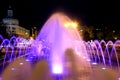 Fountain with colorful illumination at night, Creative water design. Ukraine, Dnipro Royalty Free Stock Photo