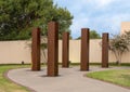 `Fountain Columns` by Jesus Bautista Moroles outside the Irving Arts Center in the City of Irving, Texas. Royalty Free Stock Photo