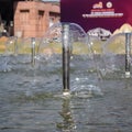 Fountain in the complex of Bharat Mandapam formally known as Pragati Maidan in Delhi India, working fountain in the Bharat Royalty Free Stock Photo