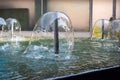 Fountain in the complex of Bharat Mandapam formally known as Pragati Maidan in Delhi India, working fountain in the Bharat Royalty Free Stock Photo