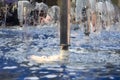 Fountain in the complex of Bharat Mandapam formally known as Pragati Maidan in Delhi India, working fountain in the Bharat Royalty Free Stock Photo