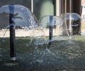 Fountain in the complex of Bharat Mandapam formally known as Pragati Maidan in Delhi India, working fountain in the Bharat Royalty Free Stock Photo