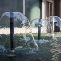 Fountain in the complex of Bharat Mandapam formally known as Pragati Maidan in Delhi India, working fountain in the Bharat Royalty Free Stock Photo