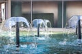 Fountain in the complex of Bharat Mandapam formally known as Pragati Maidan in Delhi India, working fountain in the Bharat Royalty Free Stock Photo