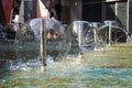 Fountain in the complex of Bharat Mandapam formally known as Pragati Maidan in Delhi India, working fountain in the Bharat Royalty Free Stock Photo