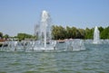 Fountain complex `Years of War` in Victory Park in spring, Moscow, Russia Royalty Free Stock Photo
