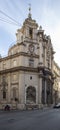 Fountain on the corner of a building in a street in Rome Royalty Free Stock Photo