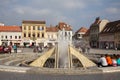 The fountain in Council Square, Brasov Royalty Free Stock Photo