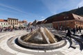 The fountain in Council Square, Brasov Royalty Free Stock Photo