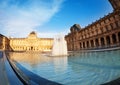 Fountain in the court of Louvre Palace, Paris Royalty Free Stock Photo