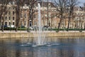 Fountain of Court pond near Binnenhof Royalty Free Stock Photo