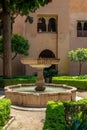 Fountain courtyard at the Alhambra Palace - Granada, Spain Royalty Free Stock Photo