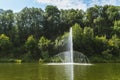 Fountain on Curiacul lake, at the entrance to Campina city