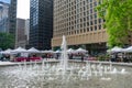 Fountain at Daley Plaza in Chicago during the Farmers Market