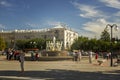 Fountain `Dancing Children` or `Barmaley` on the station square near the railway station Volgograd-1, September 2019