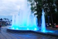 Fountain dancing with music and changing colors in Druskininkai city