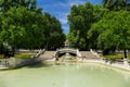 The fountain in the Darcy Garden in Dijon Royalty Free Stock Photo