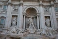 Fountain de trevi historic building very beautiful with antique statues italy rome Royalty Free Stock Photo