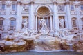 Fountain de trevi historic building very beautiful with antique statues italy rome Royalty Free Stock Photo