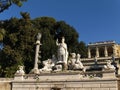 Fountain of Dea di Roma on the Piazza del Popolo in Roma, Italy Royalty Free Stock Photo