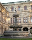 Fountain depicting legendary siren Lorelei and supported by figures representing grief, love and vengeance, Vienna Opera Royalty Free Stock Photo