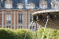 Fountain detail in the Place des Vosges in Paris