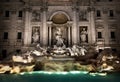 Fountain di Trevi at night Royalty Free Stock Photo