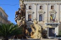 Fountain of Diana (Fontana di Diana) is in the center of Piazza Archimede in Syracuse.