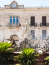 Fountain of Diana on Piazza Archimede in Syracuse Royalty Free Stock Photo
